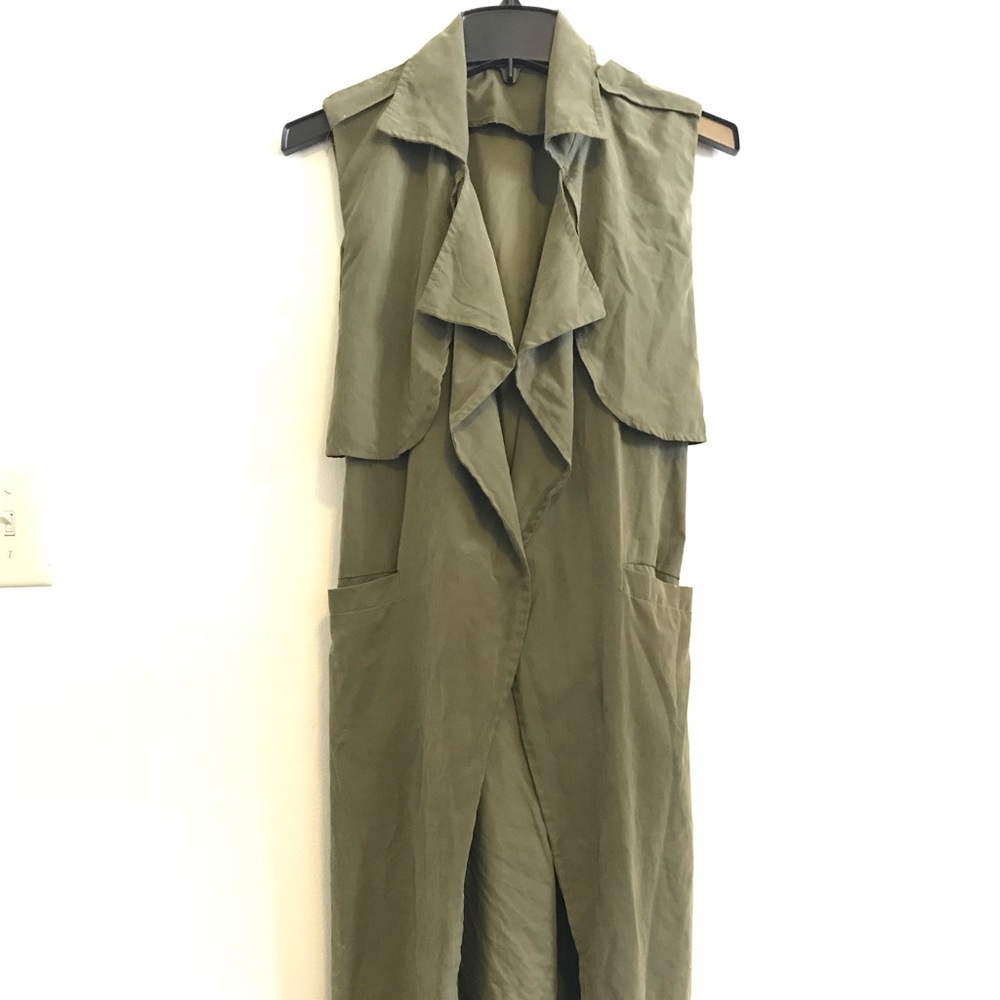 Olive Green Trench Vest